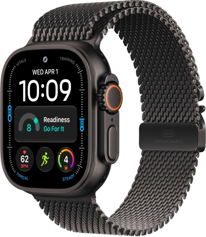 Apple Watch Ultra 4 49mm Black Ti Milanese Loop