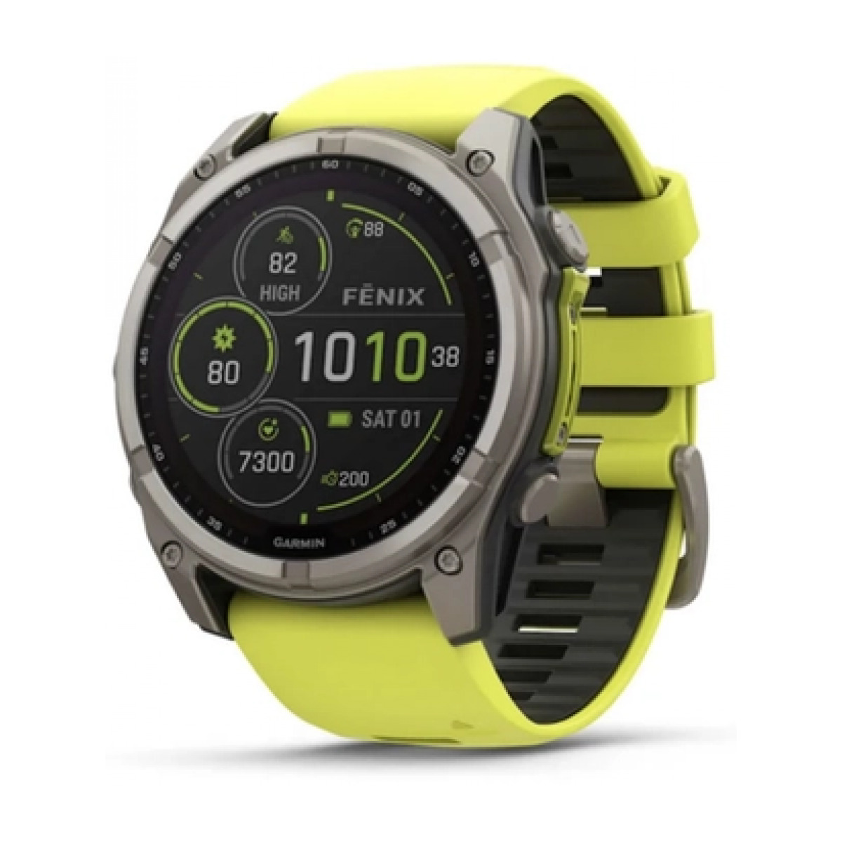Garmin fenix 8 51mm Solar Sapphire Titanium with Amp Yellow/Graphite Silicone (Европа)