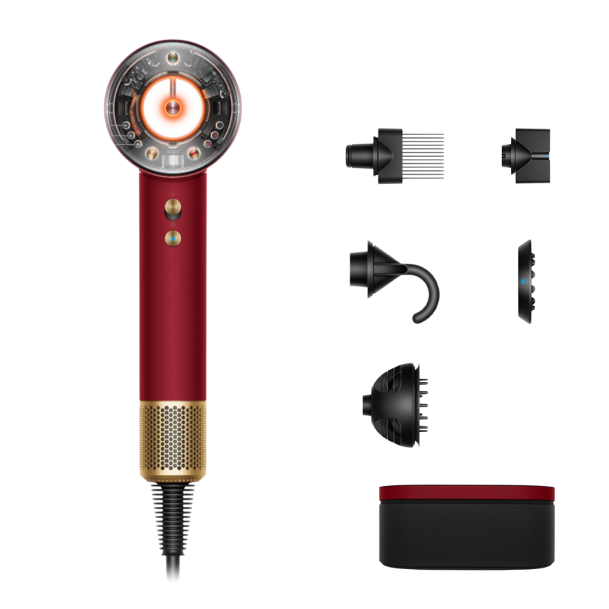 Фен Dyson HD16 Supersonic Nural Hair Dryer Curly+Coily Gift Edition (Red Velvet/Gold)